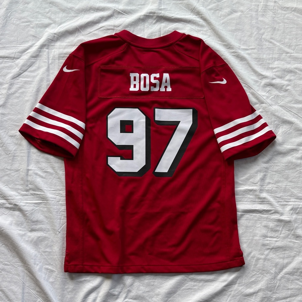 Nike Nick Bosa Jersey Red and White Jersey Women’s Large NFL 49ers